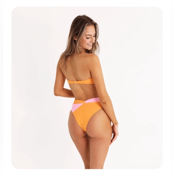 Aurelle pink & orange bandeau bikini size S - Picture 4 of 4